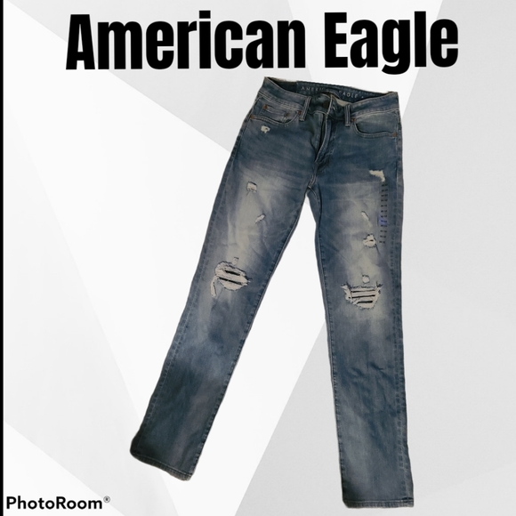 Nwot Mens American Eagle 30x32 Distressed Jeans - Picture 4 of 6